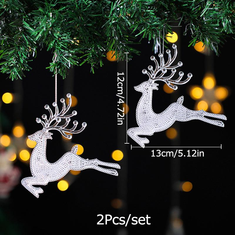 Christmas Xmas Tree Decoration Creative DIY Acrylic Hanging Ornaments Pendants Snowflake Snowman