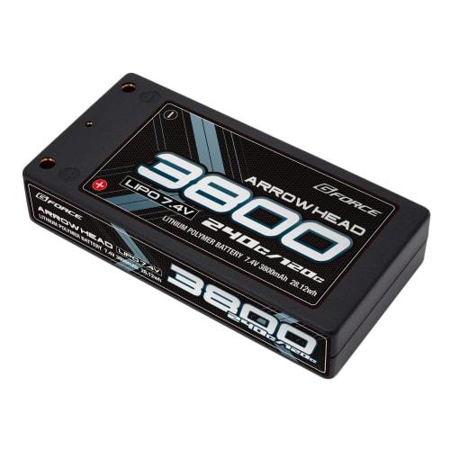 G-Force Arrow Head LiPo 7.4V 3800mAh 120C/240C RC Car LiPo Battery GFG016 Official Japanese Product