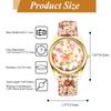 Bohemian Floral Watch with PU Leather Floral and Petal Analog Quartz Watch with Adjustable Arabic and Stylish Perfect Gift for and Christmas Women's