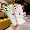Luxury Transparent Wireless Charging Magsafe Phone Case For iPhone 11 12 13 14 15 Pro Max Magnetic Shockproof Bumper Cover