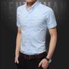 Men's Summer Big Size Business Shirt Turn-down Collar Short Sleeves