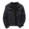 Denim Jacket Men Autumn Winter Casual Long Sleeve Turn-down Collar Solid Denim Jacket Streetwear Coat Bomber