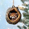 5Pcs Animal Christmas Ornament Set Acrylic Car Interior Pendant 2D Acrylic Forest Animal Decoration for Christmas Tree Home