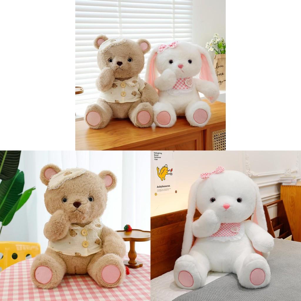 Goodnight Adorable Plush Bear And Sweetheart Rabbit Soft Toy Gift For Cuddling