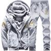 Tracksuit Fleece Hooded Jacket +Pants Sweatshirts Set Hoodies Suit Coat Sportswear Autumn Winter Warm Pullover