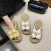 2025 Fashion Thick Bottom Outer Wear Fairy Wind Flower Rhinestone Cool Slippers Slippers Word Muffin Summer New