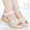 Fashion Summer Women Sandals Casual Flat Shoes Genuine Leather Female Wedges Soft Sole Cozy Mother Shoes Butterfly Hollow Breathable