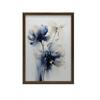 Blue Flowers In Watercolor Blue Flowers In Watercolor, 50X70 Cm, Dark Brown Wooden Frame, 230 Gsm Matte Paper