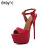 Fashion Summer Fashion Women Sandals Sexy High Heels 16CM Pumps Platform Luxury Red Party Wedding Shoes Woman Ghn90