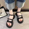 2024 Summer New Fairy Style Belt Buckle Women Sandals Platform Hollow Beach Shoes Fashion Versatile Roman Shoes