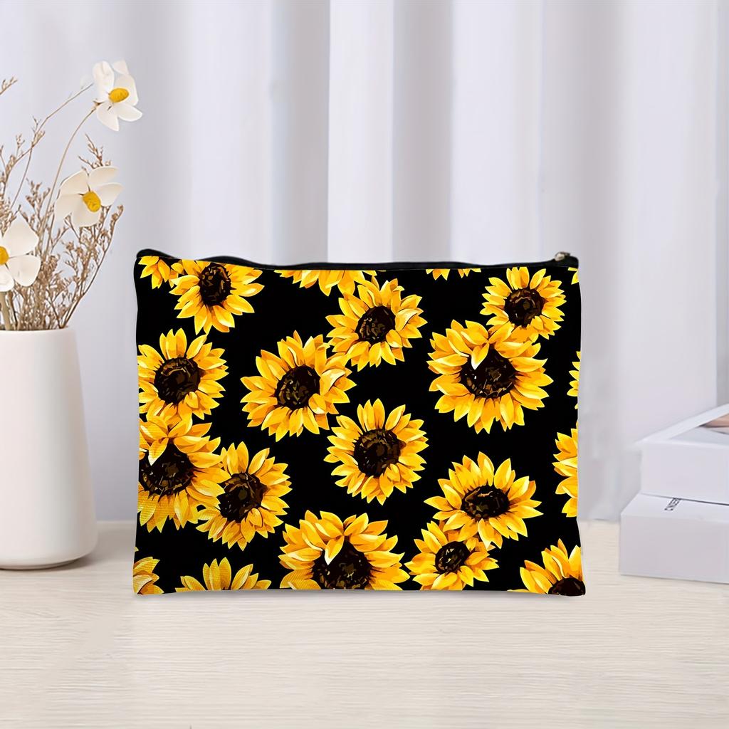 Spring Flowers, Waterproof, Makeup Bag, Coin Purse, Stationery Bag, Toiletries Bag, Portable, Zipper Storage Bag