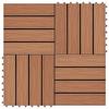 VidaXL 11x WPC Relief Terrace Tile 30x30 Cm 1 M² Brown Garden Tile 45034