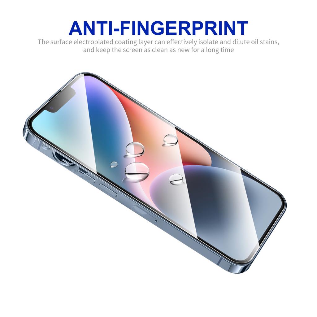 ENKAY HAT PRINCE For iPhone 14 Screen Protector Silk Printing Complete Covering Screen Film Guard