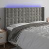 VidaXL LED Headboard Bedroom Furniture Double Bed Accessory Head of Bed Frame Interior Light Grey 3124542