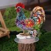 Creative Animal Statue Ornament Acrylic Miniatures Figurine Sculpture Rooster Ornament Office