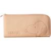 Snoopy Long Wallet Italian Leather Thin Wallet Coin Purse Long Wallet SNOOPY PEANUTS Genuine Leather Leather Wallet Peanuts (Beige)