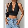Summer Sleeveless Backless Sexy Tube Top Women Fashion Slim Fit Casual Simple Solid Color Short Shirt Tank Crop Top Female Streetwear Elegant Clothing