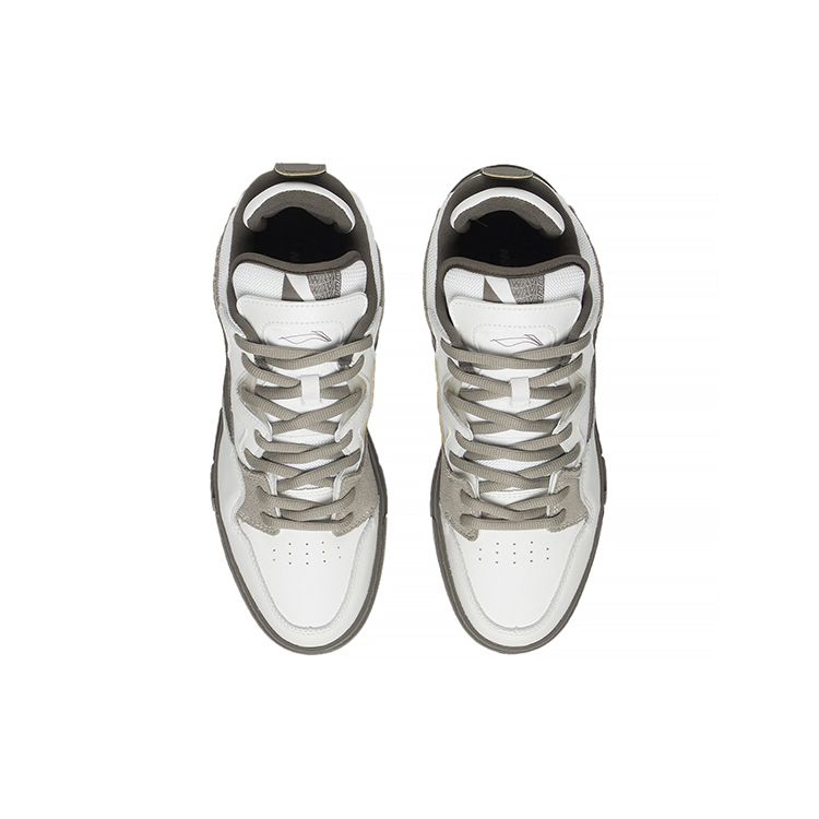 Li Ning Weiwu Pro Suede Leather Comfortable Versatile Non-Slip Wear-Resistant Lightweight Low-Top Skate Shoes Men Sneaker White Gray AECS059-2