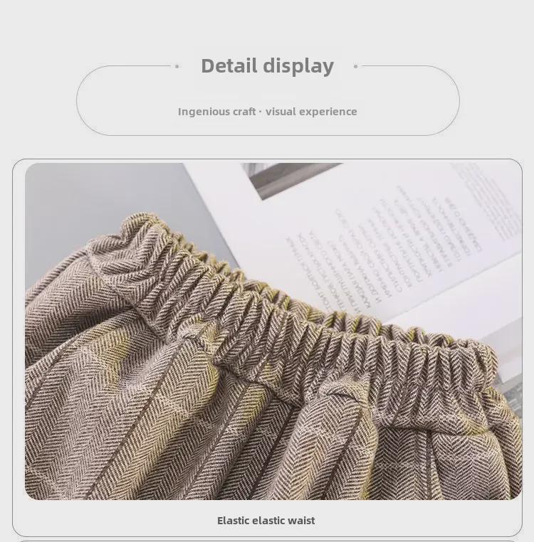 Girls' Thickened Sports & Casual Corduroy Sweatpants - Autumn/Winter Plus Velvet One-Piece for Medium & Large Children