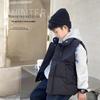 Hai Ma's 2024 Boys' Korean Style Thickened Winter Cotton Vest – Fashionable Sleeveless Jacket