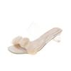 Fashion Transparent Crystal Slippers with High Heels5cm~9cm Fashion Sandals, Summer Beach Casual Thick High Heels Sandals, Women's Shoes