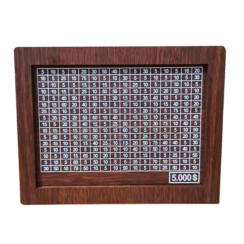 500/1000/2000/3000/5000/10000 Euro Money Box Wooden Piggy Bank with Reusable Money Box with Saving Goal and Numbers Boxes