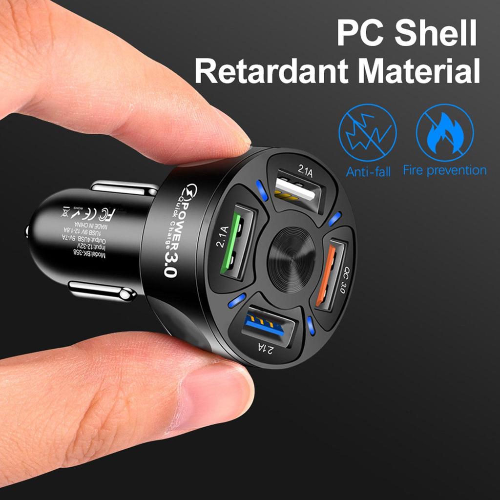Car USB Charger PD 20W 4 Port Quick Charge 3.0 Universal Type C Fast Charging For IPhone Type C Car Charger