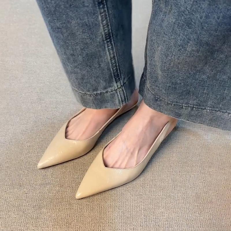 Pointed Toe Women's Sandals Elegant Heels Shoes Summer 2025 Fashion Slides New Party Flip Flops Dress Slingback Mujer Zapatillas