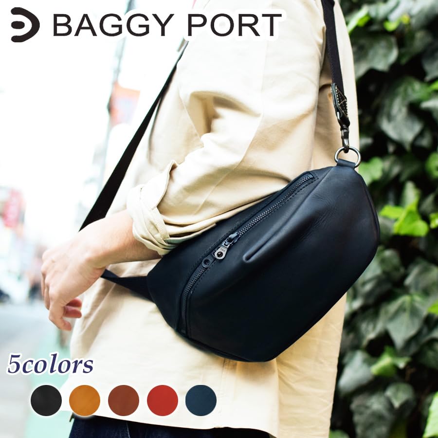 BAGGY PORT All Glove Leather Body Bag Crossbody Bag One Shoulder Bag YNM-020 (Black)