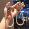 Short Full Diamond Mobile Phone Lanyard Women's Small Fragrant Wind Short Wrist Phone Case Universal Anyard Metal Clip Lanyard