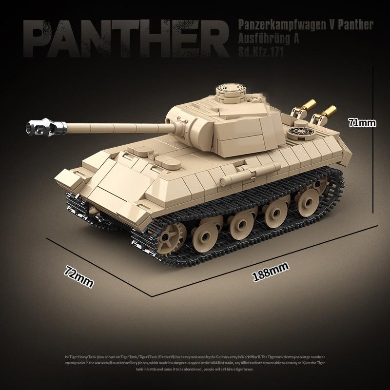 Ww2 Military World War German Leopard Medium Tank Building Blocks Bricks Kid Educational Toys for Children Boy Christmas Gifts