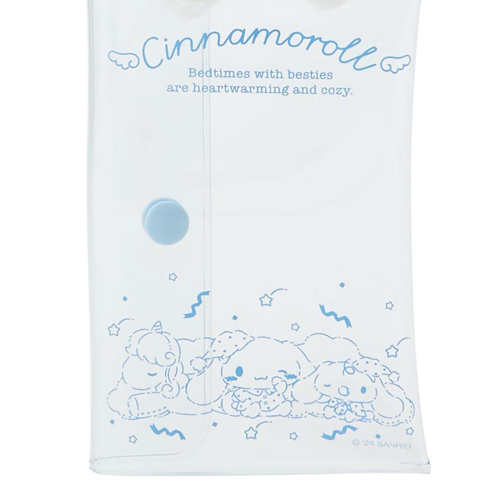 Sanrio Clear Case with Mascot Cinnamoroll Accessory Case Stuffed Toy Pouch 240869 (Nemunemu Time)