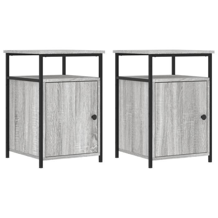 VidaXL Bedside Tables 2 Pcs Sonoma Grey 40x42x60cm Engineered Wood 826040