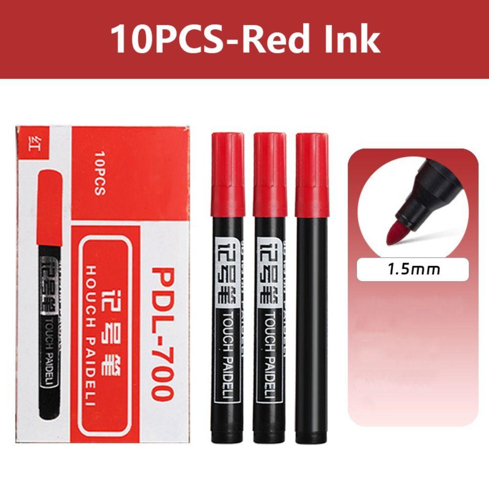 Red Blue Black Ink Waterproof Marker Pen 1.5mm Crude Nib Line Marking Pen Marker Pens  Student