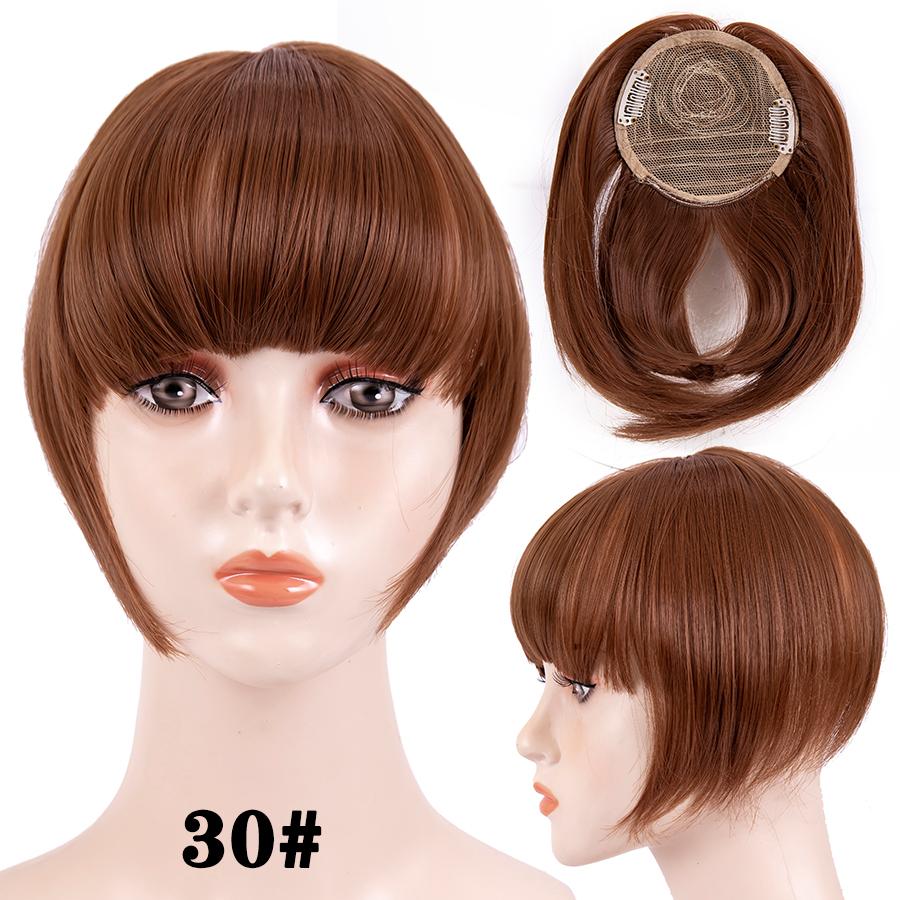 Fringe Bangs Synthetic Hair Extensions Clip In Bangs 6 Inch Short Straight Hairpiece Front Neat Bang Two Side Blonde
