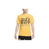 Crew Neck Letter Print Straight Hem Short Sleeve T-Shirt Men T-Shirts Yellow FN3989-717