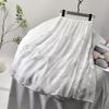 White Skirt Women's New Mid-length High-waisted Long Skirt