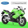 Welly 1:10 Scale Kawasaki Ninja 650R Alloy Motorcycle Model Diecasts Metal Toy Vehicles Motorcycle Model High Simulation Collection Childrens Gifts