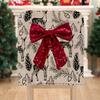 Yousheng Christmas Chair Cover with Bowknot Decorative Winter Chair Back Cover Deer Print Festive Holiday Home Decor