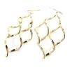 [M8968] - Gold Plated Earrings 'Tortillas Latinas' Gold - 70x35 Mm