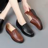 Fashion 3cm Comfortable Deep Mouth Soft Leather Shoes Women Loafers Spring 2024 Flat Platform Footwear Mother Work Shoes Soft Bottom