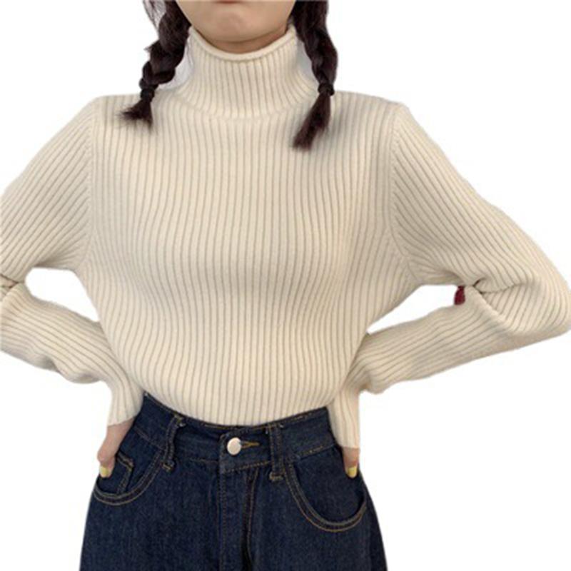 Winter Half-high Collar Rolled Edge Temperament Pit Strip Inside Take Sweater Women Warm Light Ripe Skin-friendly Bottoming Knitting