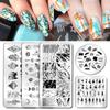 Butterfly Whale Nail Stamping Plate Letter Flower Snakeskin Cute Nail Art Stencil Tools