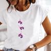 (Asian Size) Tee Top Cute Butterfly Clothing Fashion Tshirt Casual Short Sleeve Women Print Lady Female Graphic T-shirt