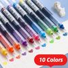 10 PCS Straight Liquid Quick Drying Neutral Pen 10 Colors 0.5mm Office School Pen