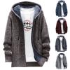 Men's Fall And Winter Casual Sweater Jacket Warm Knit Sweater Hooded Hoodie