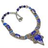 Natural Lapis Lazuli Gemstone Handmade Jewelry Necklace 18" Z0t90