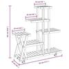 VidaXL Flower Stand with Wheels 95x25x101 Cm Solid Fir Wood 362882
