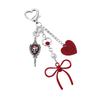 Stylish Skull Bows Keychain Bag Charm Sweet Edgy Design Metal Bag Accessory For Backpack Purse Gift