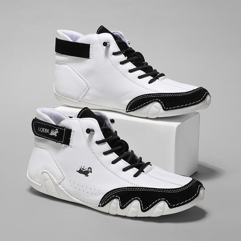 Women's Leather Fashionable Work Shoes with Soft Soles Comfortable New DesignerLeisure Motorcycle Boots Shoes for Men